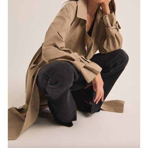 NEW Z SUPPLY dorian trench coat jacket in driftwood - Picture 4 of 4